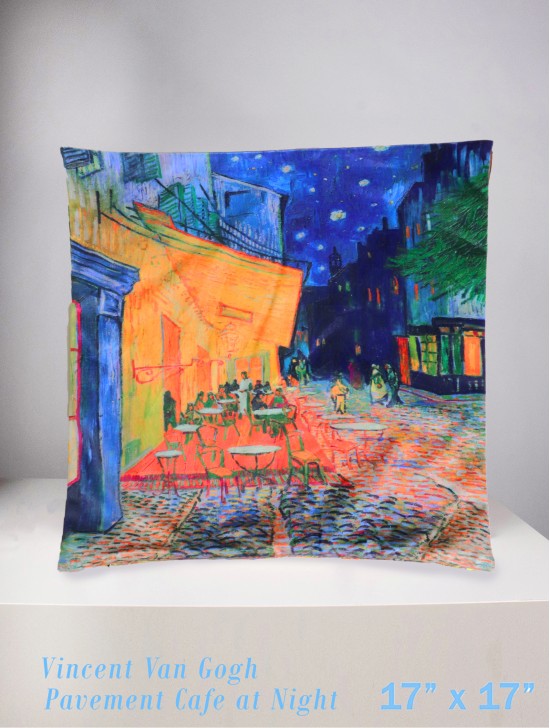 Vincent Van Gogh: Pavement Cafe at Night Design Cushion Cover and Filler (double sided)